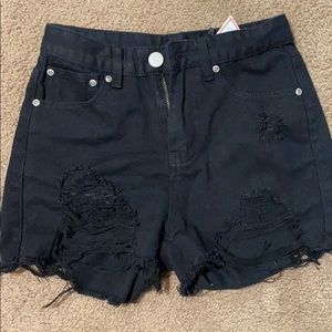 Boohoo distress shorts